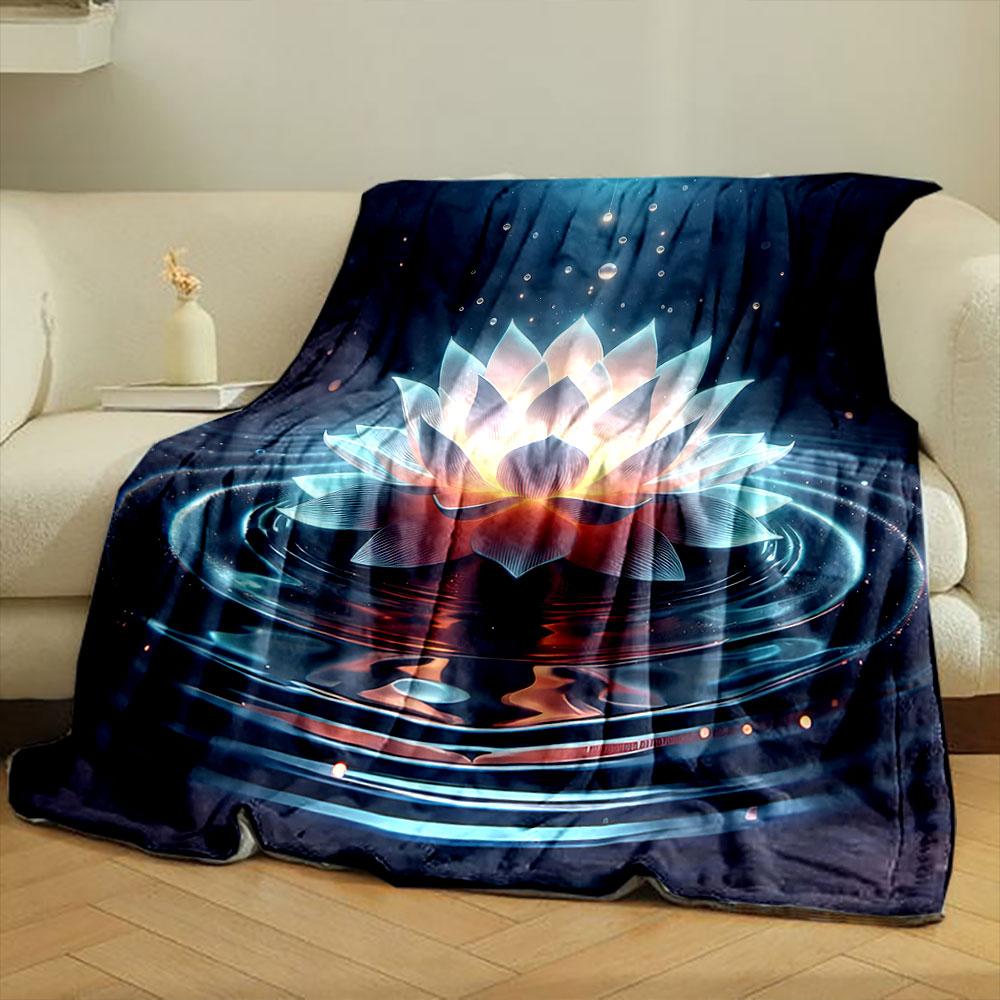 Radiant Lotus On Water Print Blanket Soft and Cozy Perfect for the Living Room Bed Sofa or a Nap,gift