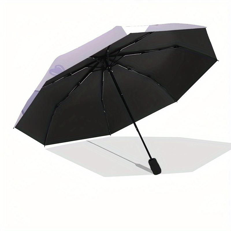 Kuromi Automatic Open/Close Umbrella-Cute Umbrella with Cute Design, Portable 3-Fold Compact Umbrella for Men & Women, Halloween Christmas G