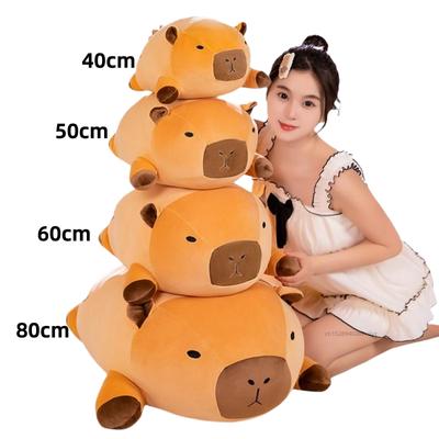 Novo 40-80cm deitado capivara animal super macio bonecas almofada de volta almofada desenhos animados brinquedos meninas meninos presentes de natal decoração para casa