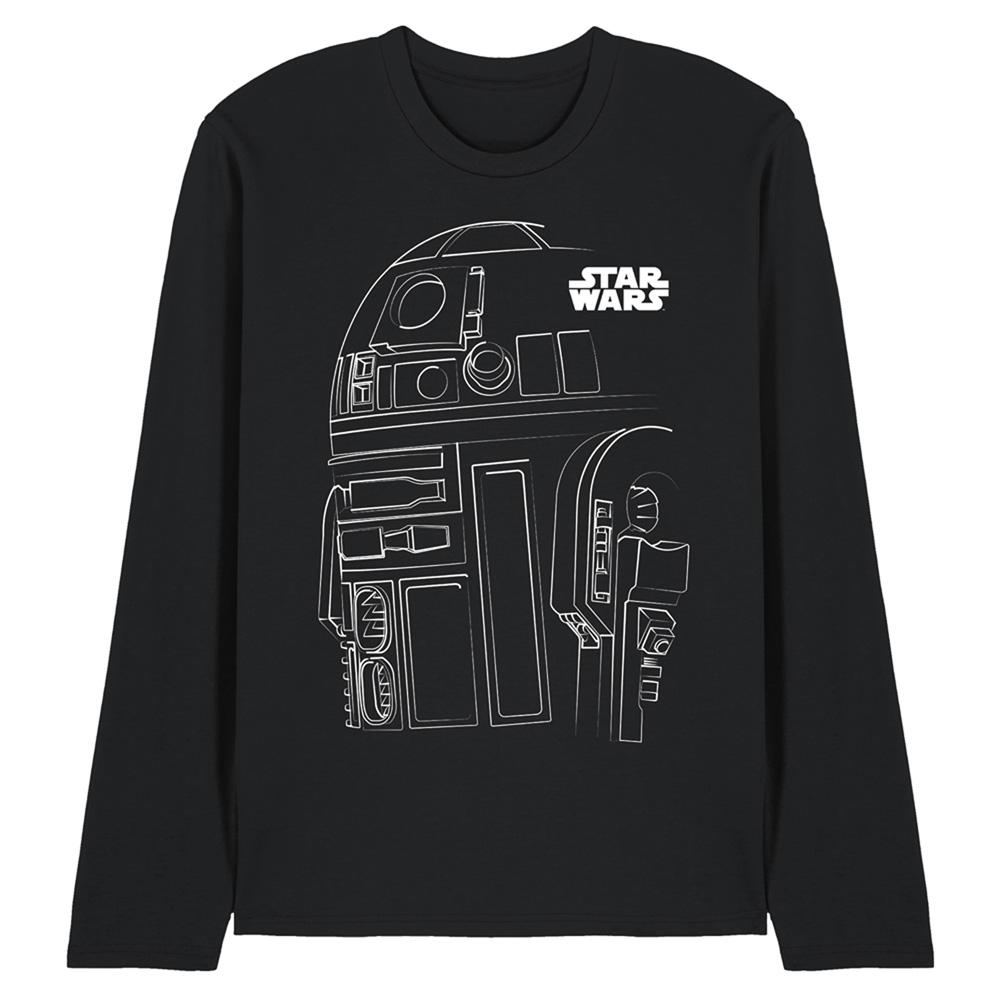 Star Wars Unisex Adult R2-D2 Outline Long-Sleeved T-Shirt