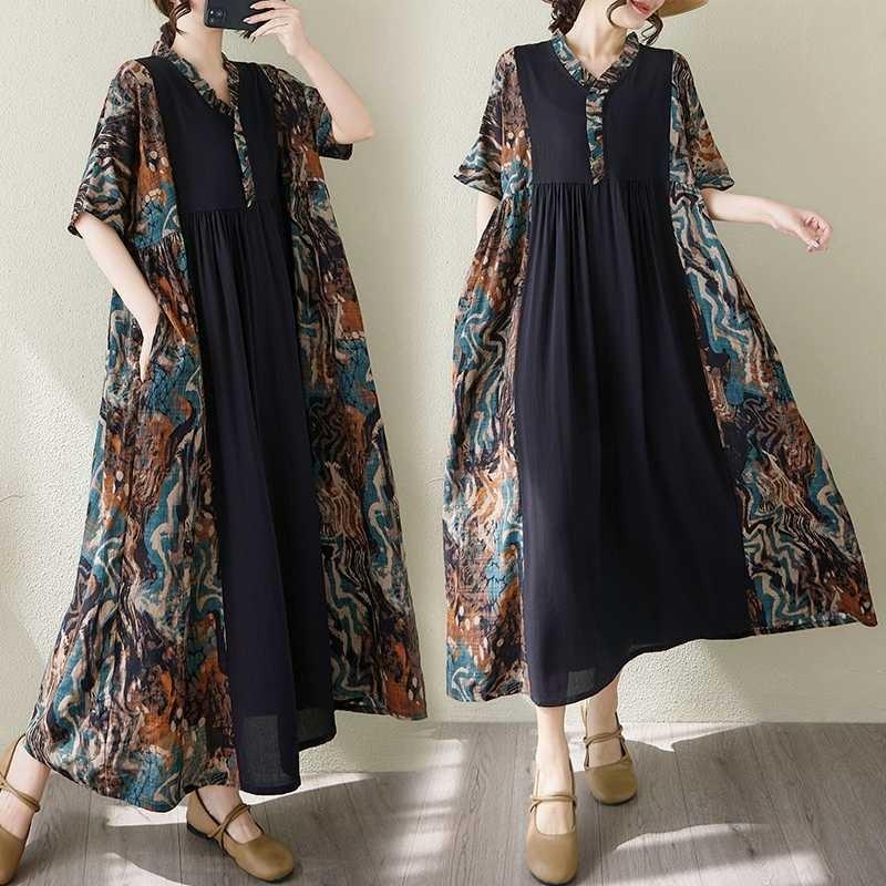 

Women s Button Front Long Dress Large size average size