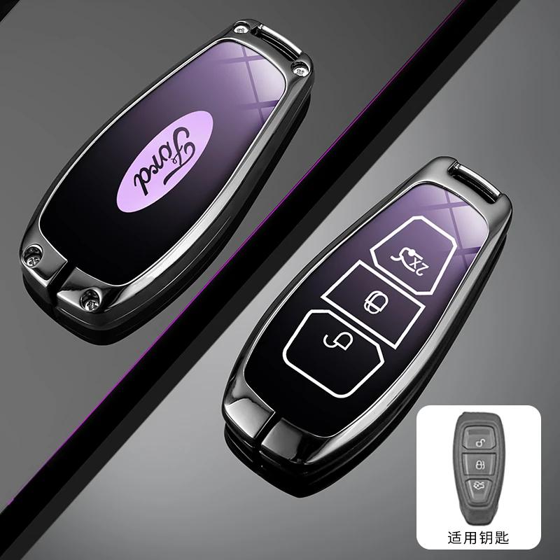 Adesivo per Auto Caldo Per Ford Nuova Custodia in Pelle per Chiave Remota per Auto Portachiavi Accessori Supporto per Ford ST Line Fiesta Focus Mondeo Ecospo