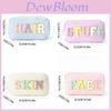 Embroidered Velvet Makeup Bag With Macaron Colors For Travel And Home Storage