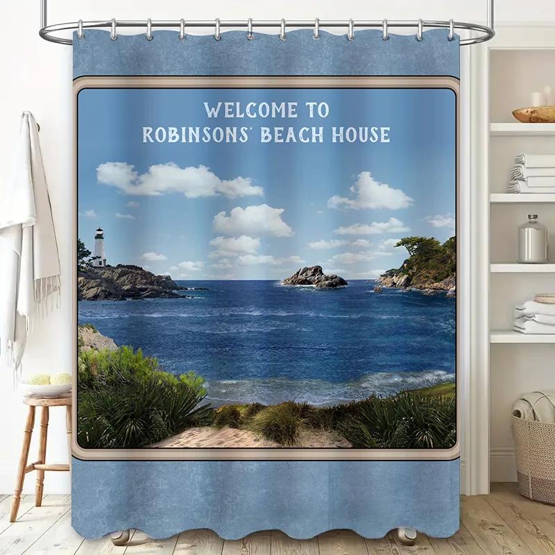 Welcome Home Beach House Sign Custom Size Watercolor Art Print For Bathroom Decor Lighthouse Wall Hanging Robinson'S Bedroom Gif