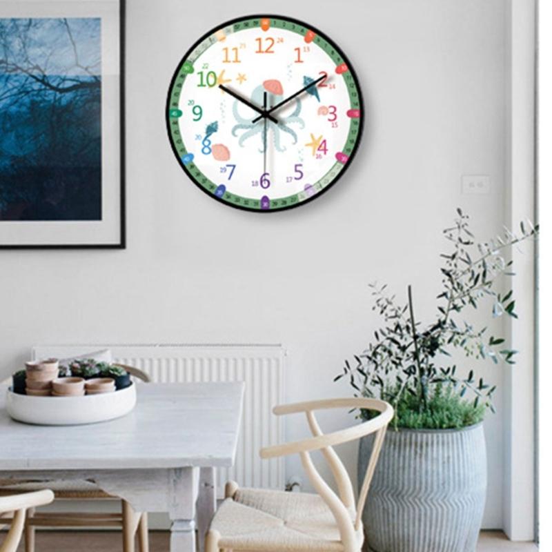 8Inch Cartoon Wall Clock For Kids Early Education Telling Time Teaching Clock With Easy To Read Number Time Management