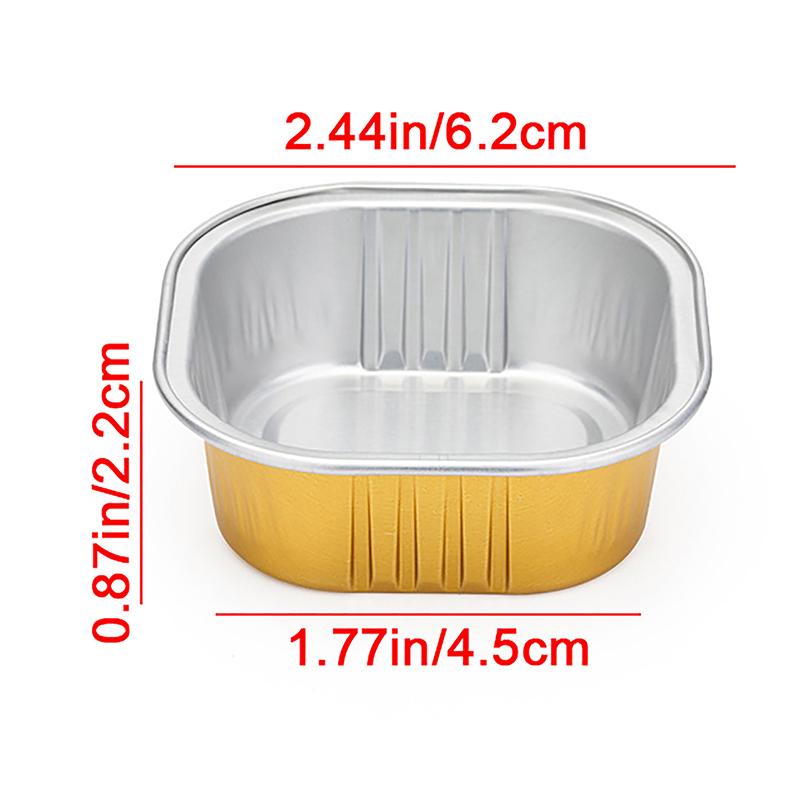 10Pcs Square Aluminum Foil Baking Cups with Lids Heat Resistant Cupcake Liner Molds Dessert Cake Box With Lid Pastry Tools