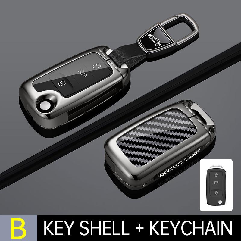 New Zinc Alloy Car Key Case for VW Volkswagen MK4 Bora Golf 4 5 6 Jetta Passat Polo Bora Touran Skoda Cover Bag