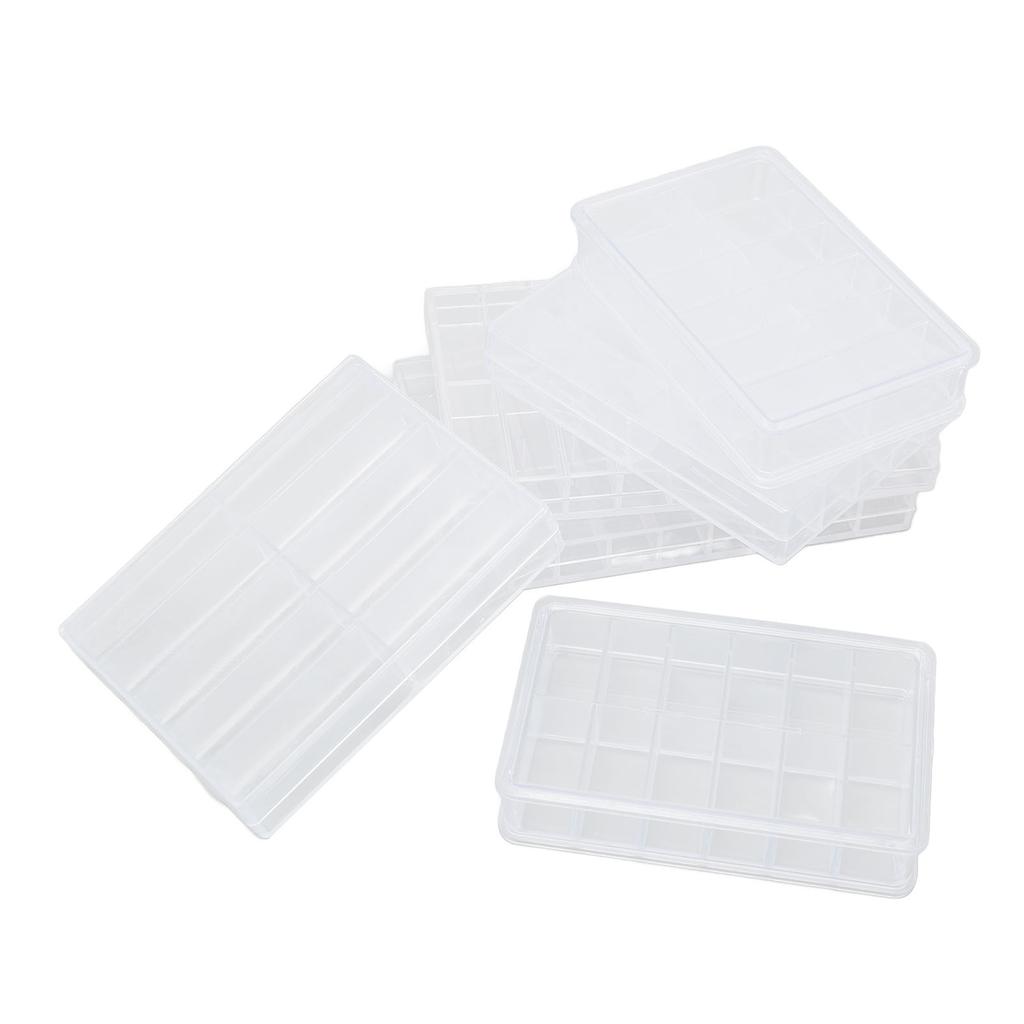 6 Pcs Watch Parts Storage Box 10 12 18 Grids Multi Functional Clear Plastic Precise Parts Screw