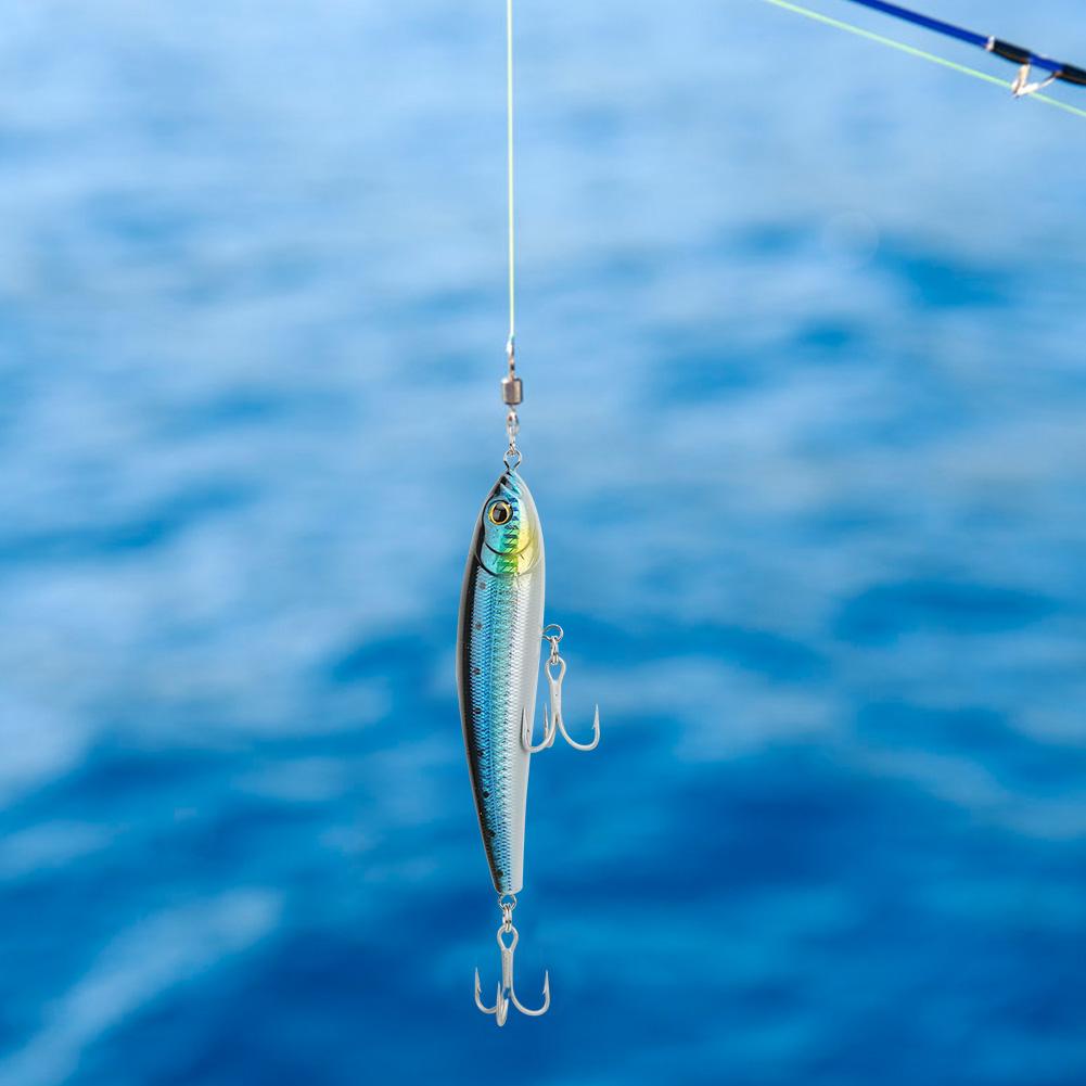 Sinking Pencil Fish Lure Hard Bait 3D Eyes with Hook Split Ring Fishing Tackle004