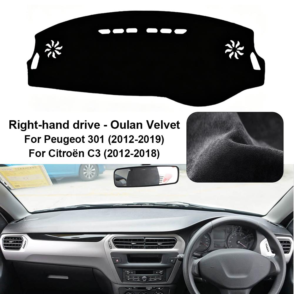 Car Dashboard Cover Pad For 2012-2019 Peugeot 301 Sunshade Protector Anti-UV Dash Mats Non-slip Pads Interior Accessories
