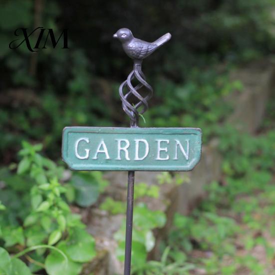 Durable Plant Support Stakes Retro Bird Garden Stake, Metal Sign Rustic Weather Resistant Yard Decoration with Stake for Flower Bed, Lawn Iron