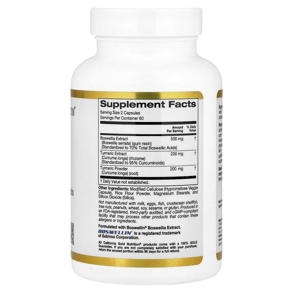 Turmeric Curcumin Complex with Boswellia Extract, Turmeric Extract, Turmeric Powder, 120 Veggie Capsules