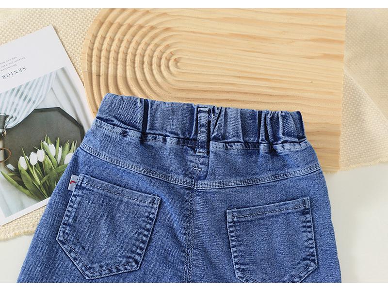Dziewczęce jasnoniebieskie dżinsy w stylu koreańskim - Modne spodnie długie o luźnym kroju na wiosnę i jesień