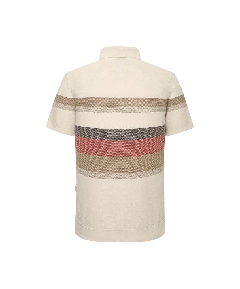 Dagseusyeocheu Cotton Blend Honeycomb Texture Color Block Collar Knit_Dms1Swts108I1