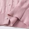 Women's Pink Hollow Knit Cardigan
