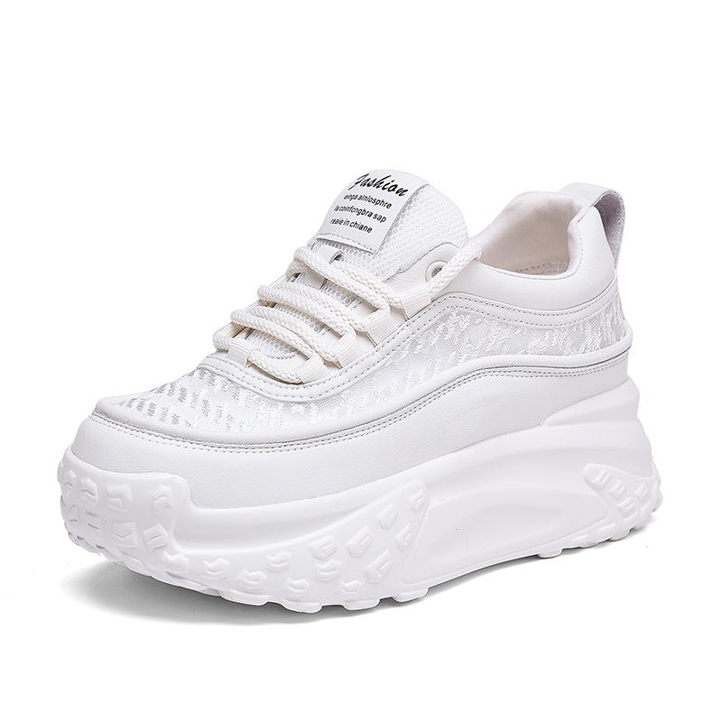Mesh Breathable White Shoes for Women Summer Thin Dad Shoes Platform Thick Sole Casual Height-enhancing Mesh Shoes