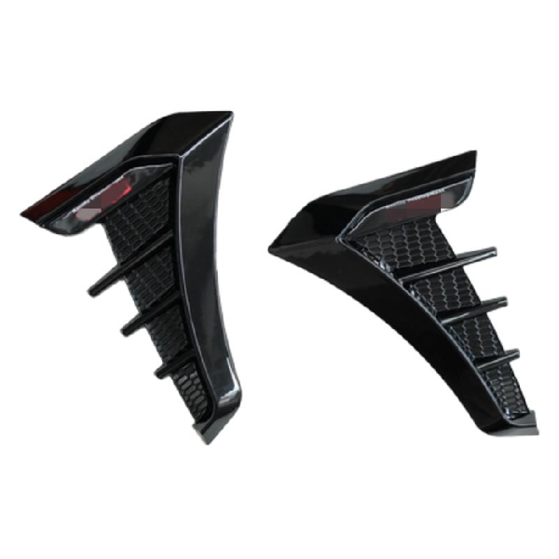 Universal Gloss Black Car Fender Side Intake Air Wing Grille Vent Cover Trim 2x