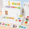 Wooden Puzzle Cartoon Animal See & Spell Learning Toys English Alphabet Spelling Word Words & Matching Letter Games gift for Kid