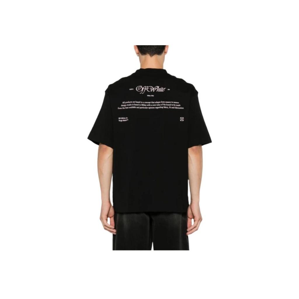 Off-White Script Mary Skate Tee Black Men Tops OMAA120F24JER0081084