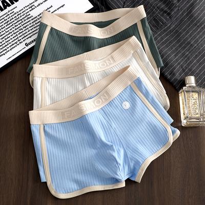 Nové Boxer Pánské spodní prádlo Pruhované Čistá bavlna Prodyšné Boxerky Pánské Boxerky Pánské Kalhoty se středním pasem Čtyři rohy Velikost M-3XL