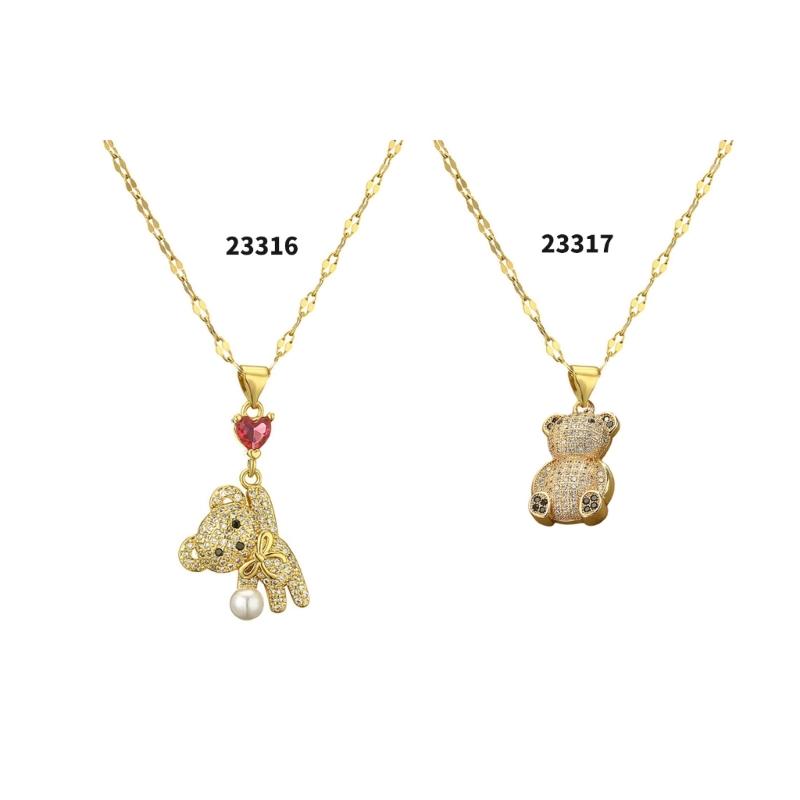 Unique Bear Necklace Pendant Necklace Copper Texture Bear Charm Necklace Stylish Neck Jewelry for Expressing Love