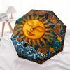 Sunshine Mandala Wall Art: Vibrant Circular Design for Home DecorUmbrella, Portable 3-Fold Umbrella for Men & Women,Christmas Gift ES324