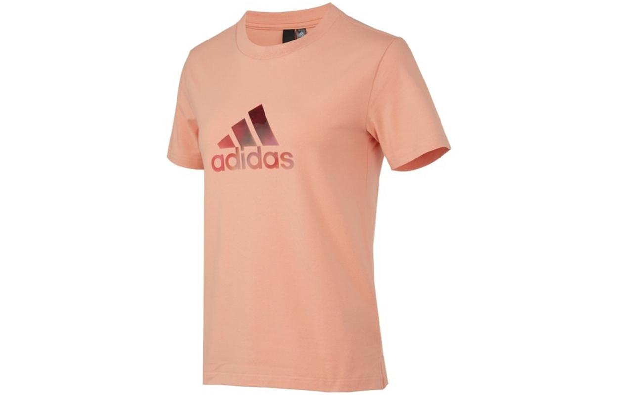 Adidas T Shirts Women s Apricot Crew Neck Moderate Straight Fit H09749 S