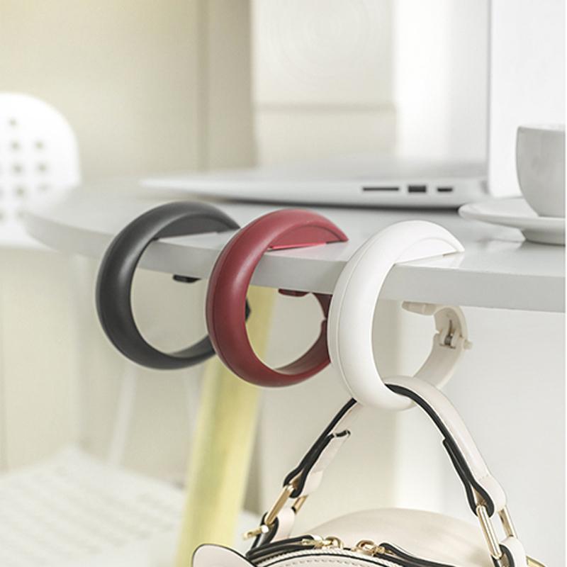 5-color desk hooks, office table edge bag hanger, no-drill removable mounting hooks