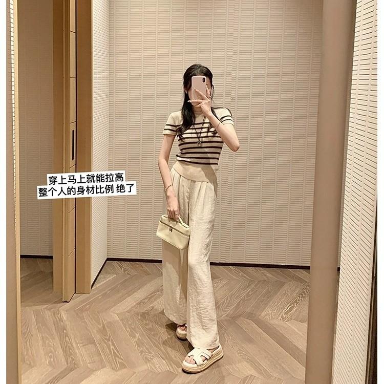 Cowhide version~ Holiday H-type hemp rope woven slippers women's outer wear slope heel thick bottom beach cool slippers summer