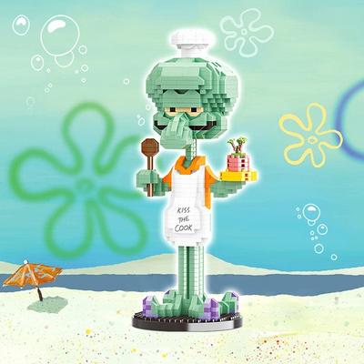 Şef Squidward Sünger Bob Nanoblok Oyuncak Çocuk Hediye Şekil, Kore popüler oyuncaklar