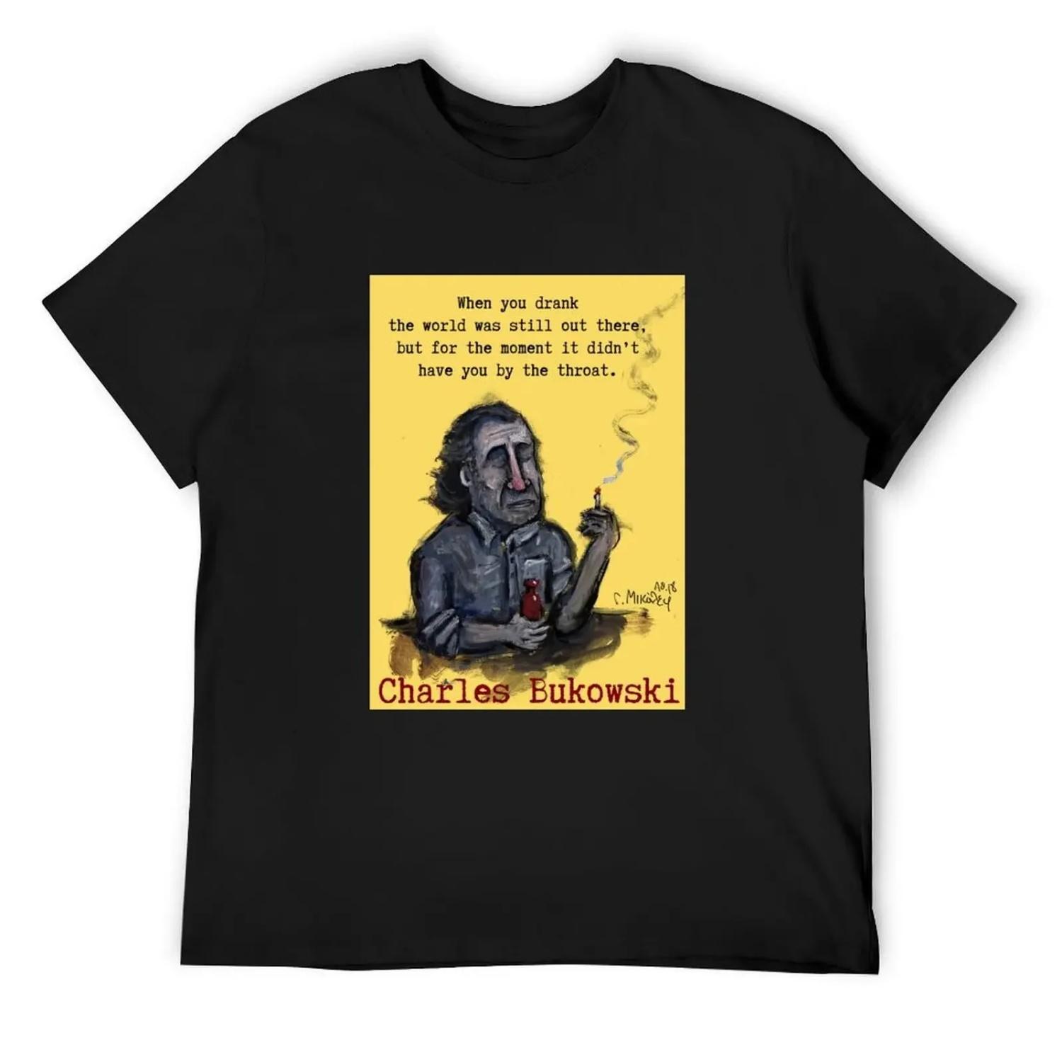 

Bukowski T-Shirt custom t-shirts basketball graphic tees Aesthetic clothing men t shirts XXXXXL чорний