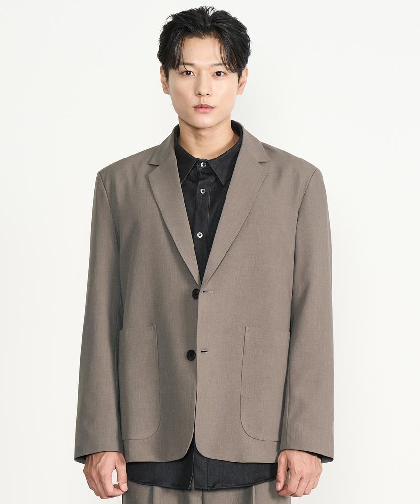 Prairie Two-Button Single Blazer (Brown)