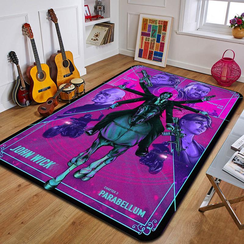 Tappeto stampato J-John Wick, tappetino da yoga alla moda, tappeto decorativo per camera da letto, soggiorno, bagno, tappetino decorativo per pavimento, regalo di compleanno