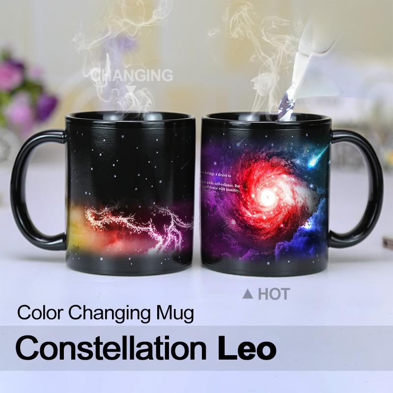 Starry Sky Purple Illusion 12 Constellation Color Changing Water Cup Ceramic Mug Suitable for Couples To Give Gifts