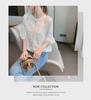 Women's Floral Lace Shirt with Lantern Sleeves - 2022 Spring/Summer Chiffon Hollow Top