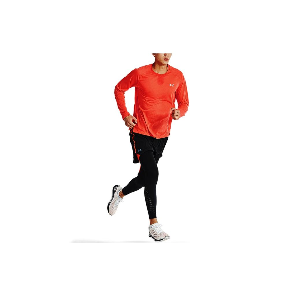 Under Armour Logo Running Long Sleeve Crew Neck T-Shirt Men Tops Red 1361470-690