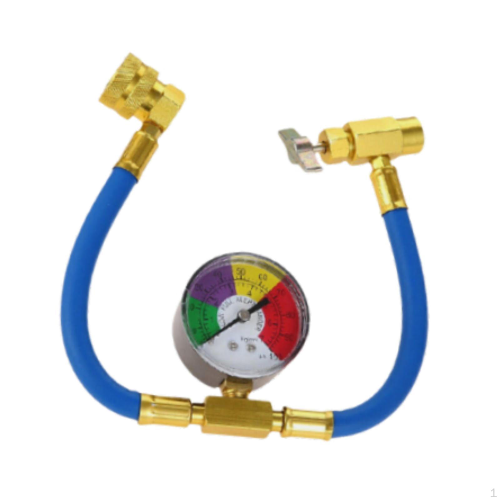 

R134A Hose 1/2’’ me Can Opener Tap Valve Metal Dispenser Sturdy Quick Couple Re with Gauge