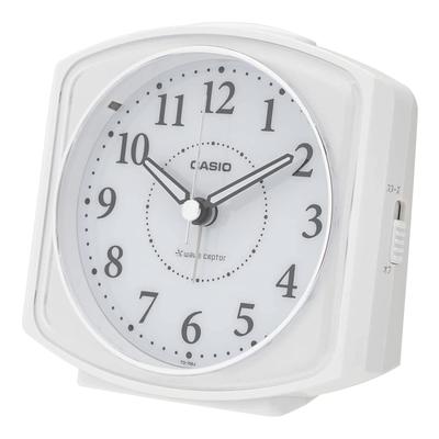 CASIO Analog Alarm Clock with X X Cm TQ-700J-7JF Radio-Controlled Light, White, 10.5 11.6 7.0