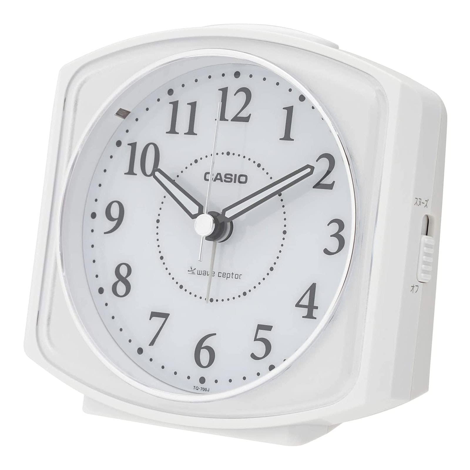 

CASIO Analog Alarm Clock with x x cm TQ-700J-7JF Radio-Controlled Light, White, 10.5 11.6 7.0