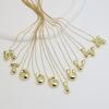 Creative A-Z Balloon Bubble Letter Pendant Neckalce for Women Gold Plated Chunky Initial Necklaces Jewelry Birthday Gift