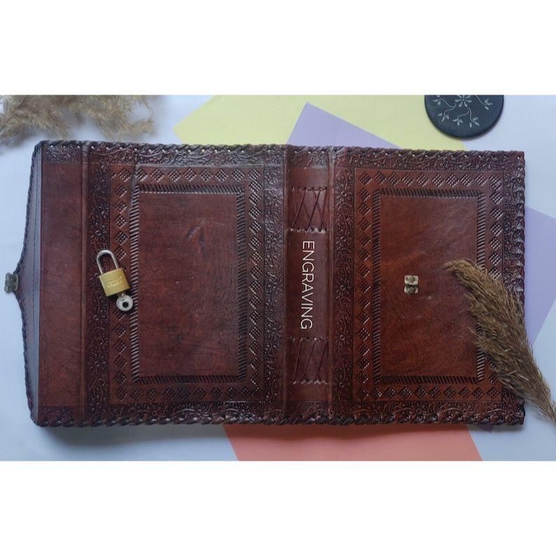Lockable Leather Journal: Embossed Book of Secrets, Diary