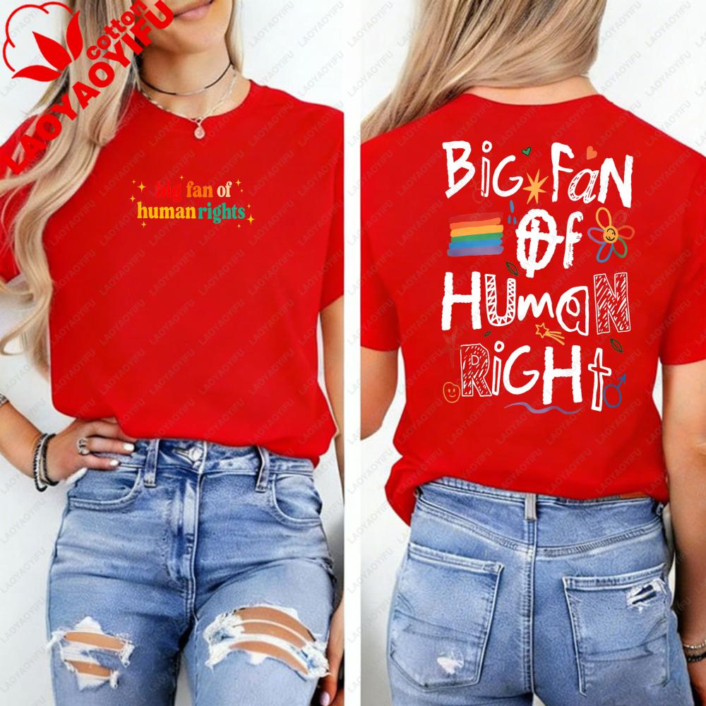 Big Fan of HuUnisex Rights Social Justice Tshirt Support Immigrant Tee Cute Equality Pro Democracy Shirt Unisex Clothing Goth Tops