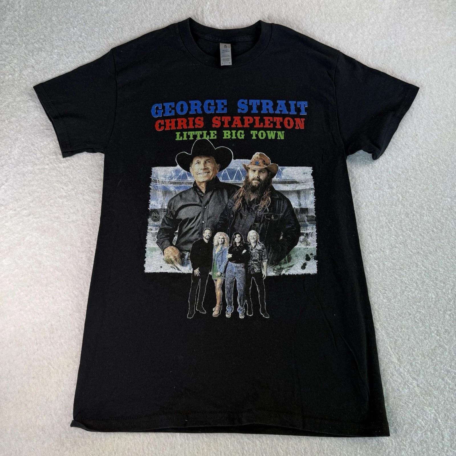 

George Straight Shirt Mens Small White Chris Stapleton Little Big Town Tour Tee 2XL