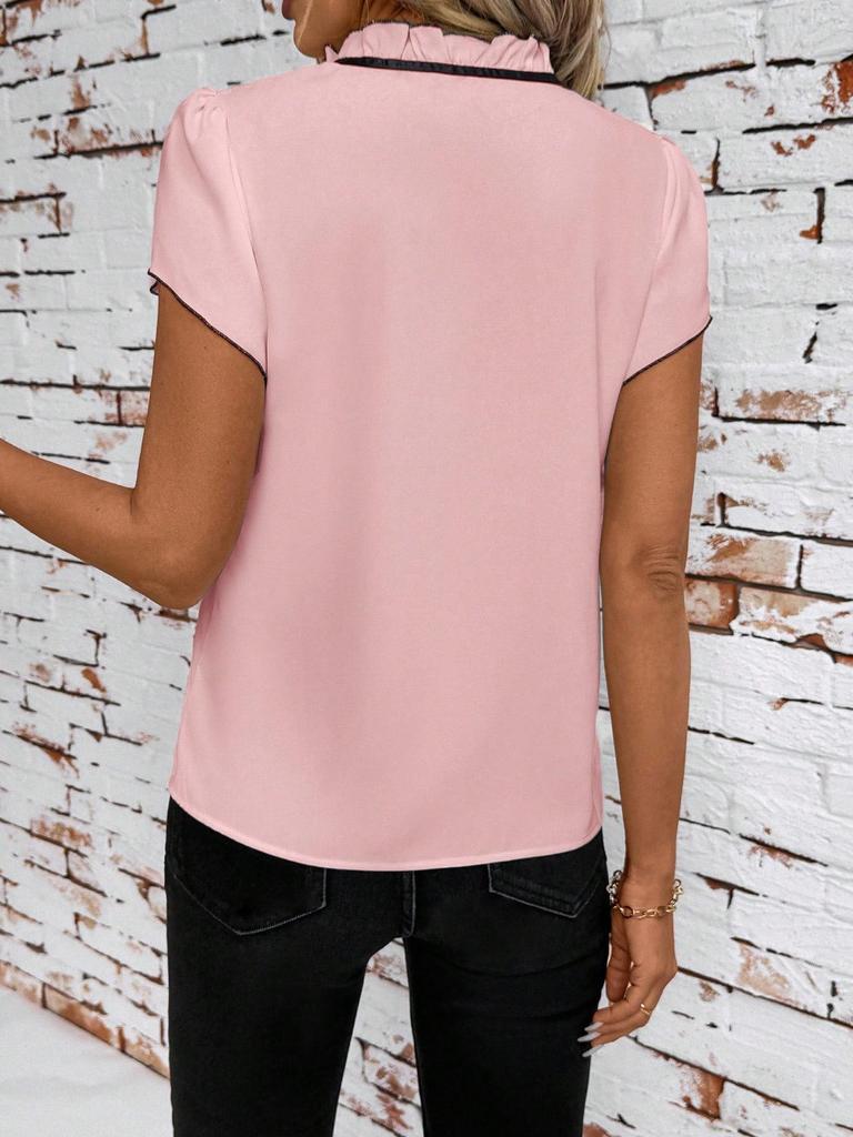 2026 Women's Elegant Tie-up Ruffle Sleeve Shirt Top