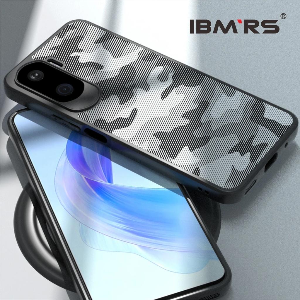 (Comes with Wrist strap)IBMRS for Honor X50i  Phone Case, Shockproof Military-Grade Protection, Matte Translucent Black Camo