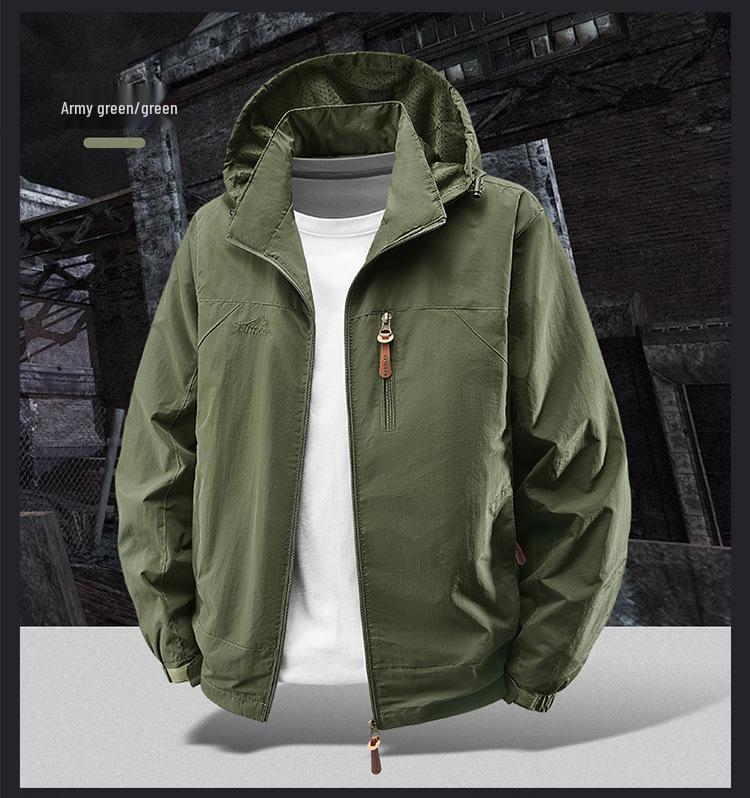 Men's Waterproof Windproof Hooded Jacket for Spring/Autumn - Style 8817