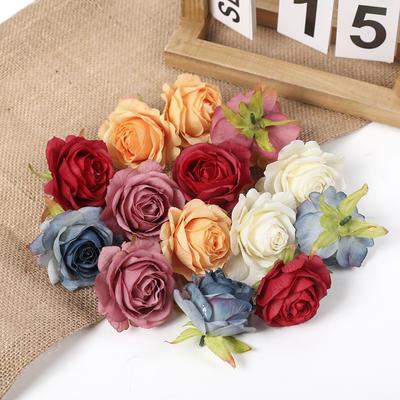 10Pcs Silk Rose Artificial Flowers Heads 5cm Fake Flowers Garden Wedding Decoration for Nordic Home Decor DIY Wreath Accessories