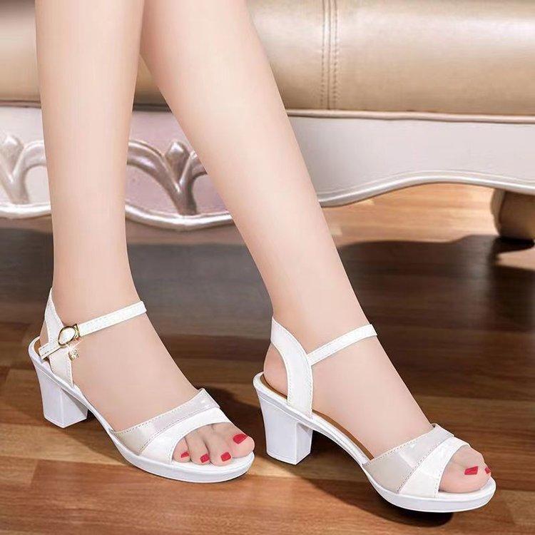 Women's Fashion Sandals 2025 New Open Toed High Heels Women's Casual Spring and Summer One Button Strap Sandals Zapatos De Mujer