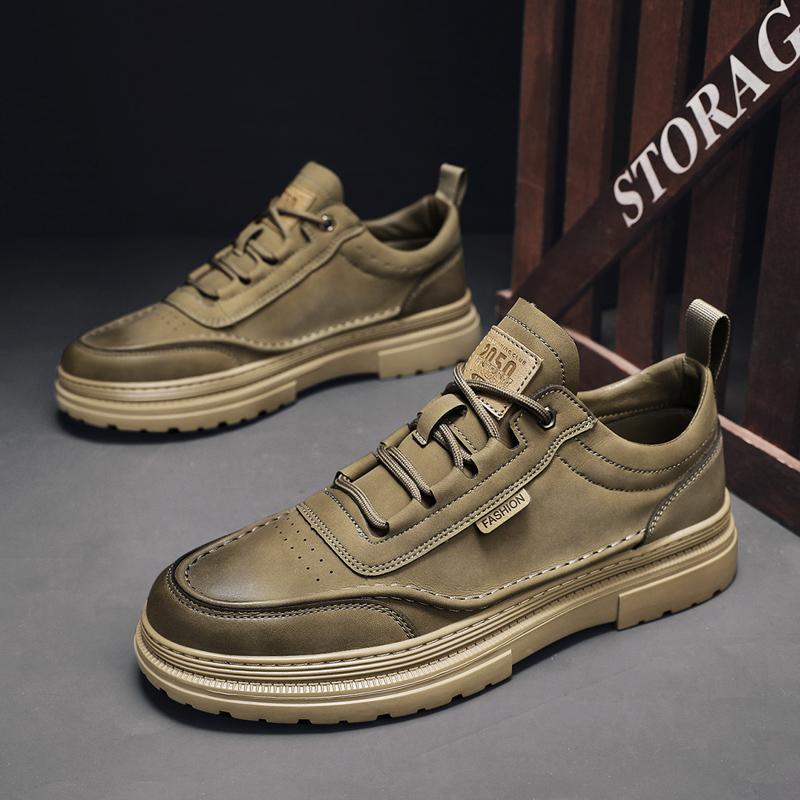 Fashion 2024 Autumn New Men's Workwear Shoes Fashion Thick Sole Shoes Street Fashion Oxford Shoes Men's Genuine Leather Casual Shoes