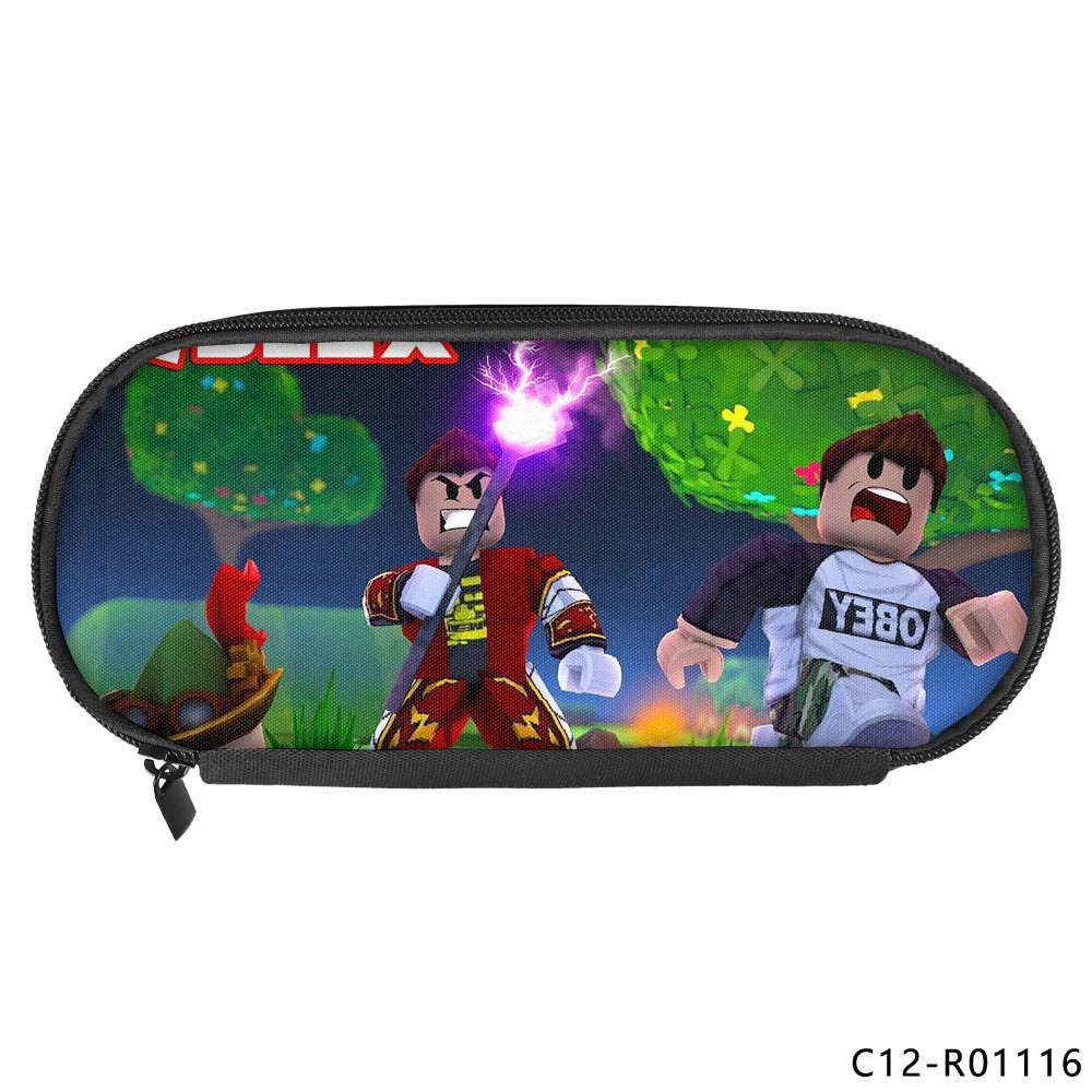 Vibrant Roblox Single Layer Pencil Case Durable Polyester Rectangular Kids Stationery Bag